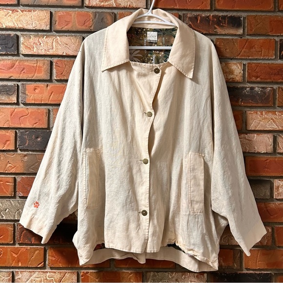 Nicobar Batwing Linen Cotton Jacket - Beige - Picture 8 of 13